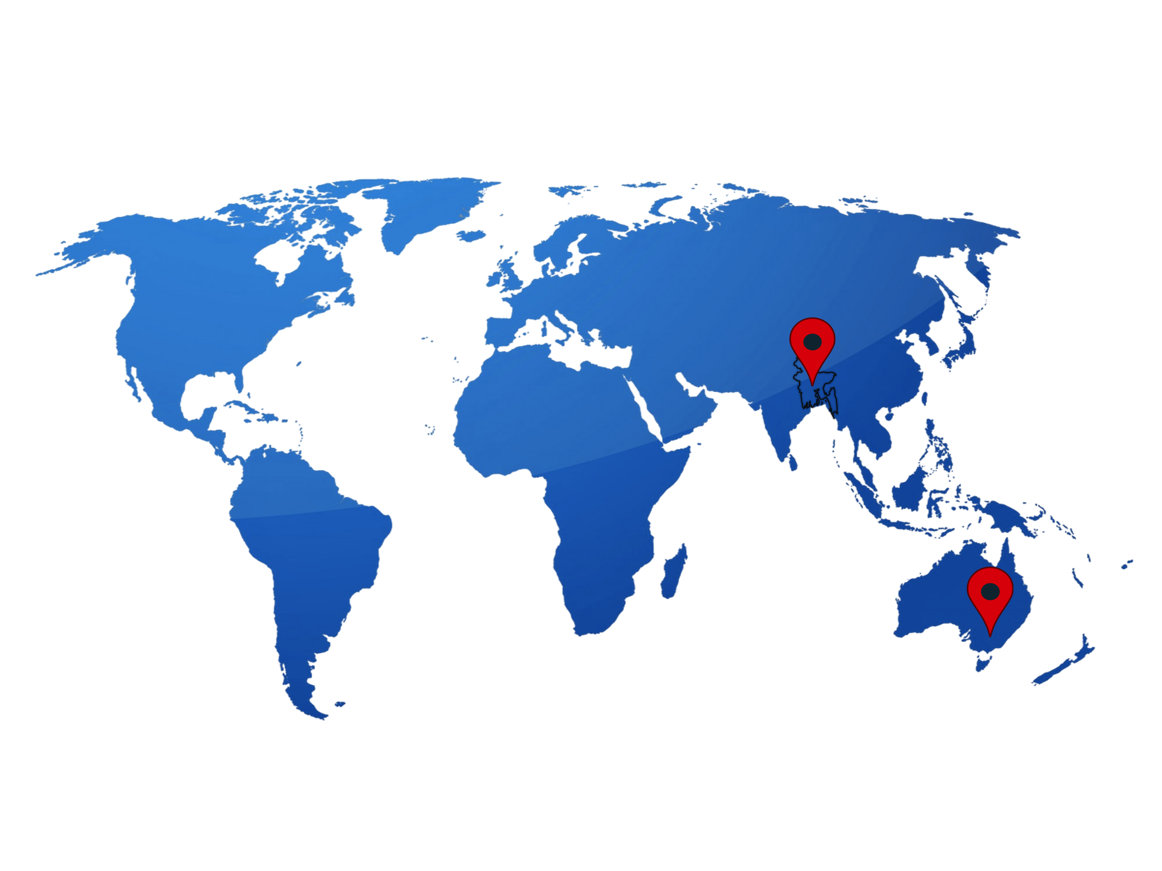 World map showing Apptriangle office locations